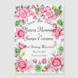 Rosa Blomma Tunn Magnetisk Kort