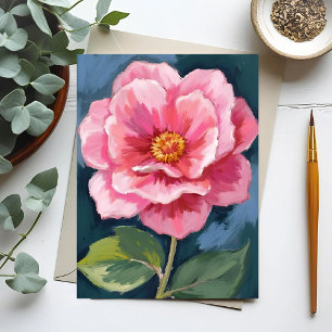 Rosa blomma vattenfärg blomster vykort