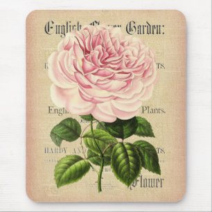 Rosa blomma vintage feminin blom- musmatta