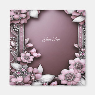 Rosa blommagnet magnet