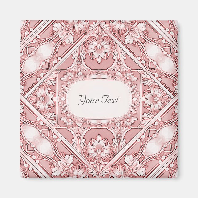 Rosa blommagnet magnet (Framsidan)