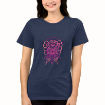 Rosa blommandala Damblå T-shirt | Ae