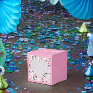 Rosa blommande baby i blom-födelseshower presentfö presentaskar