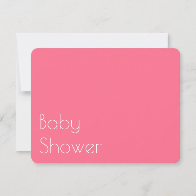 Rosa blommande baby i blomman baby shower inbjudan (Framsida)