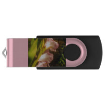 Rosa blommande gul monark USB-minne