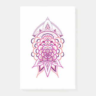 Rosa blommande mandala Post-it-lappar | Estetisk B Post-it Block