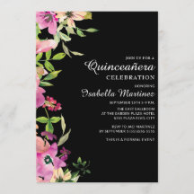 Rosa blommande Salvad sallad Svart Quinceañera