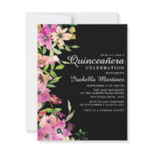 Rosa blommande Salvad sallad Svart Quinceañera