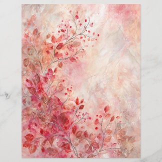 Rosa Blommande Skriv/Scrapbookingpapper Brevhuvud