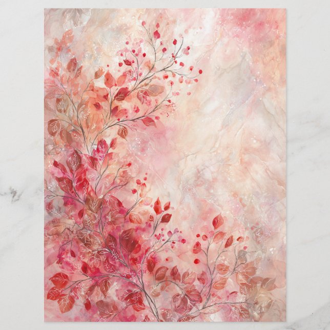 Rosa Blommande Skriv/Scrapbookingpapper Brevhuvud (Framsida)