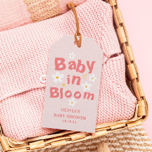 Rosa blommande vår baby i knopp baby shower-favori