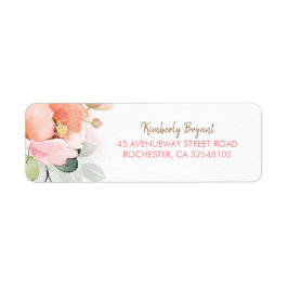  Rosa Blommans Elegant Speciella Party Returadress Etikett