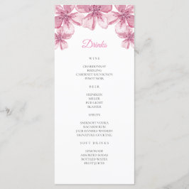 Rosa blommar av körsbär. Blommigt bröllop Pub Menu Meny