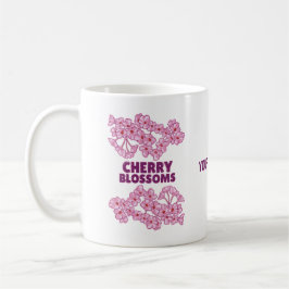 Rosa blommar av körsbär kaffemugg