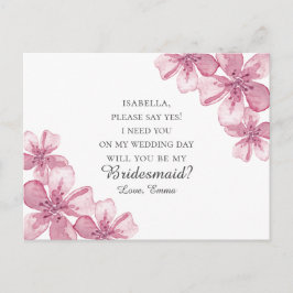 Rosa blommar av körsbär. Kommer du att bli min bru Vykort