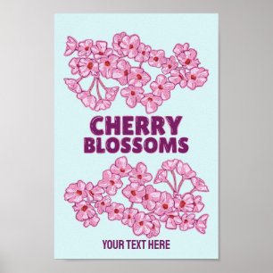 Rosa blommar av körsbär poster
