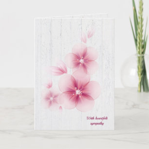 rosa blommar av körsbär sympati kort