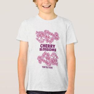 Rosa blommar av körsbär t shirt
