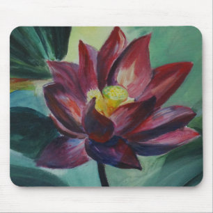Rosa blommar av lotus blommoussepad musmatta