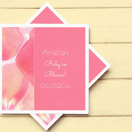 Rosa Blommar Baby i Bloom Baby Shower Pappersservett