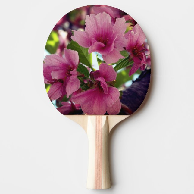 Rosa Blommar blommigt Ping Pong Paddle Pingisracket (Framsidan)