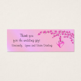Rosa Blommar Bröllop Tack Litet Visitkort