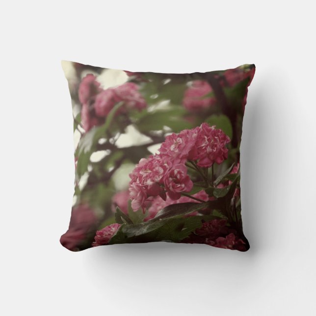 Rosa Blommar Bröstkudde 41 cm x 41 cm Kudde (Framsida)