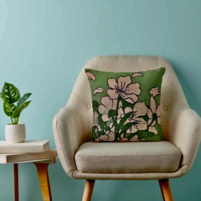 Rosa Blommar Cascade Kudde (Skapare uppladdad)