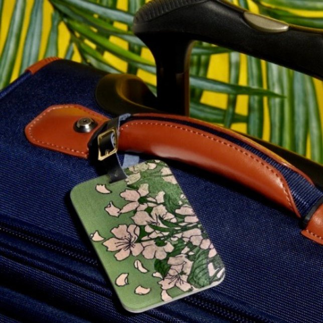 Rosa Blommar Cascade Luggage Tag Bagagebricka (Skapare uppladdad)