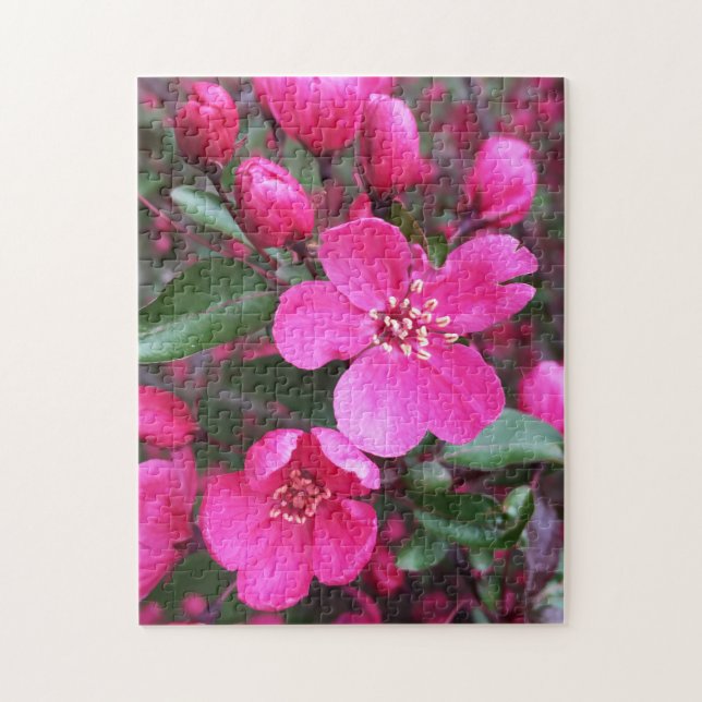 Rosa Blommar Crabapple Pussel (Vertikal)