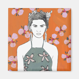Rosa Blommar Dam - Orange Magnet