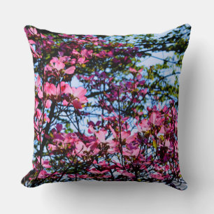 Rosa blommar Dogwood träd Kudde