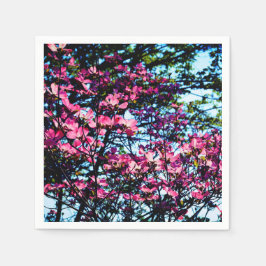Rosa blommar Dogwood träd Pappersservett