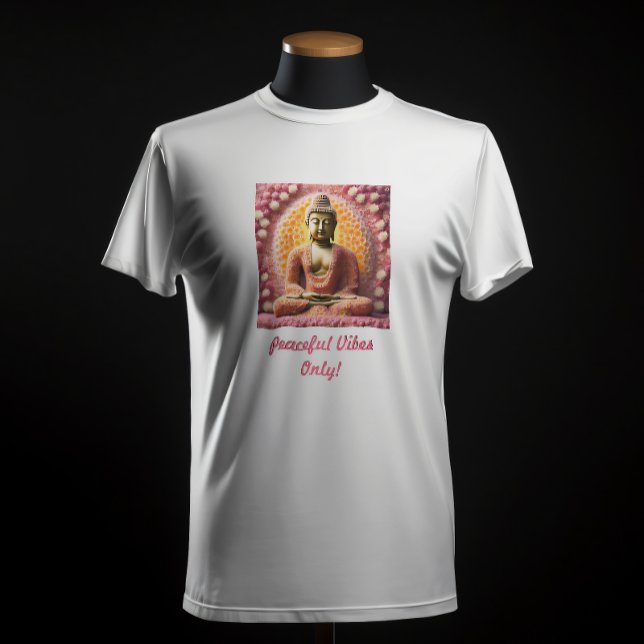 Rosa Blommar Flower Buddha Meditating T Shirt (Skapare uppladdad)