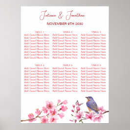 Rosa Blommar Flower Watercolor feminine Bröllop Poster