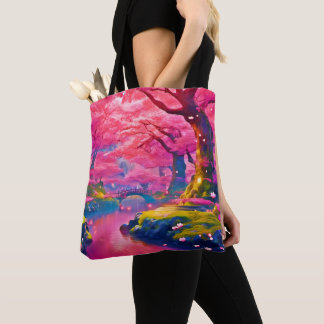 Rosa Blommar Forest Design Tygkasse