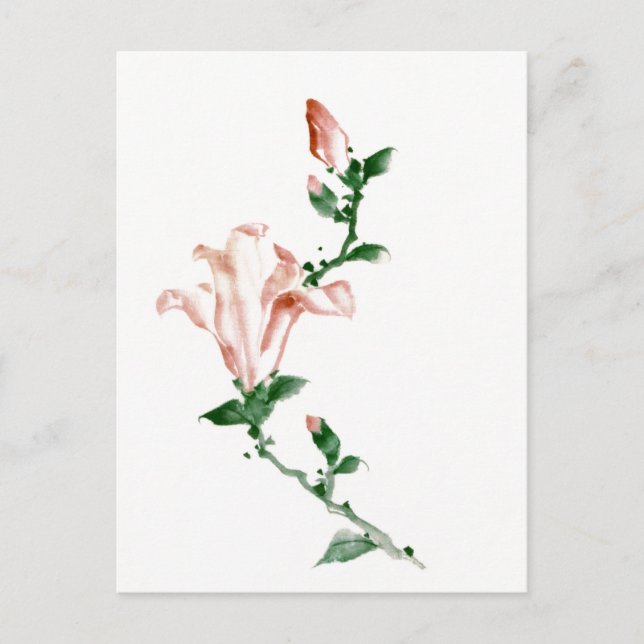 Rosa Blommar, japansk finkonst, Hokusai Vykort (Framsida)