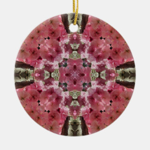 Rosa Blommar Kaleidoscope Blommigt Ornament