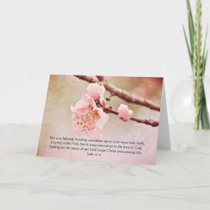 Rosa Blommar med skriptkort Kort