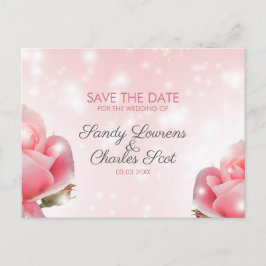 Rosa Blommar Meddelande Vykort