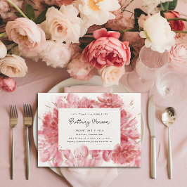 Rosa Blommar Möhippa Inbjudningar