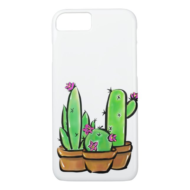 Rosa blommar ökenCactus cacti succulents Case-Mate iPhone Skal (Baksida)