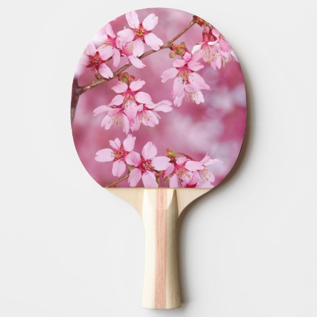 Rosa Blommar Ping Pong Paddle Pingisracket (Framsidan)