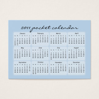 rosa Blommar Pocket Calendars 2011 Visitkort