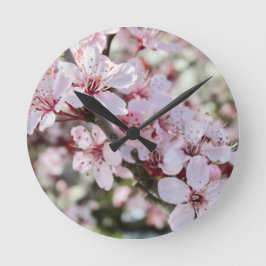 Rosa Blommar Red Stems. Rund Klocka