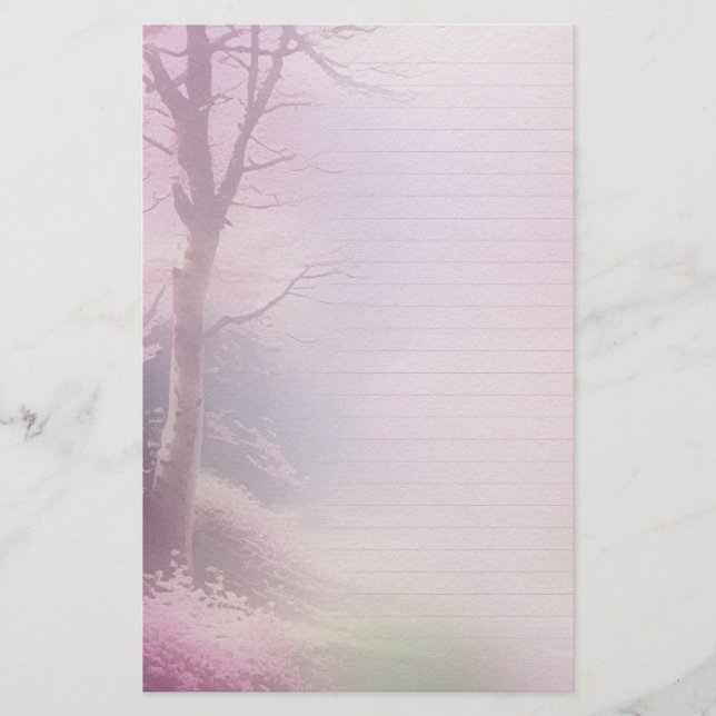 Rosa Blommar Skrivpapper & Journal Ephemera Brevpapper (Framsida)