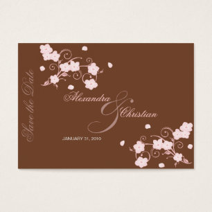Rosa Blommar Spara MiniCard- Bröllop Visitkort