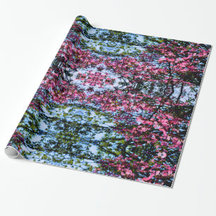 Rosa blommar träd dogwood presentpapper