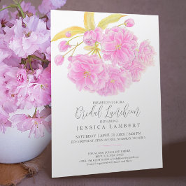 Rosa blommar vår blommigt möhippa - lunchdusch inbjudningar
