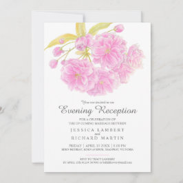 Rosa blommar vår kvällsmottagning inbjudan